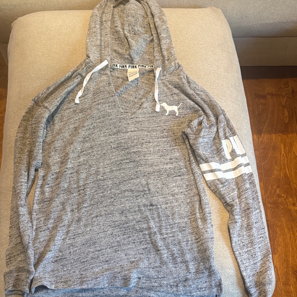 Victoria's Secret Gray V-Neck Hoodie